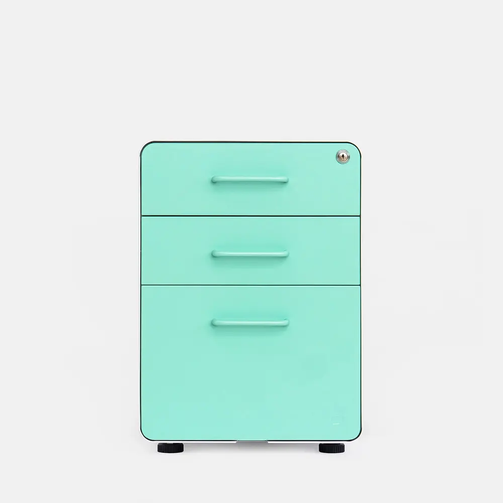 Hộc tủ tài liệu The Leaf - Outlet (3 ngăn - Aqua - White - Outlet, Chính hãng) (TheleafOL01)