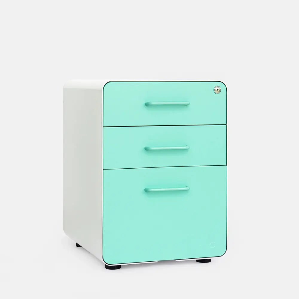 Hộc tủ tài liệu The Leaf - Outlet (3 ngăn - Aqua - White - Outlet, Chính hãng) (TheleafOL01)