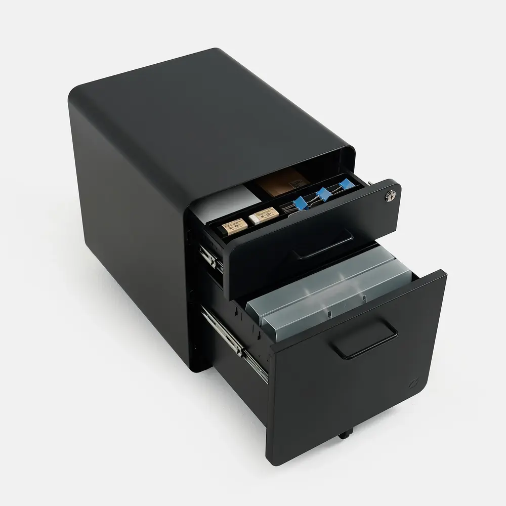 Hộc tủ tài liệu The Leaf - Outlet (2 ngăn - Black - Outlet, Chính hãng) (TheleafOL16)