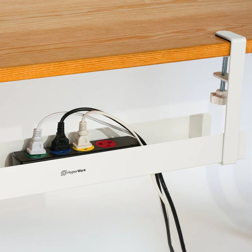 Khay đi dây kẹp bàn HyperWork (CM-01 - White - Mới, Full box, Chính hãng)