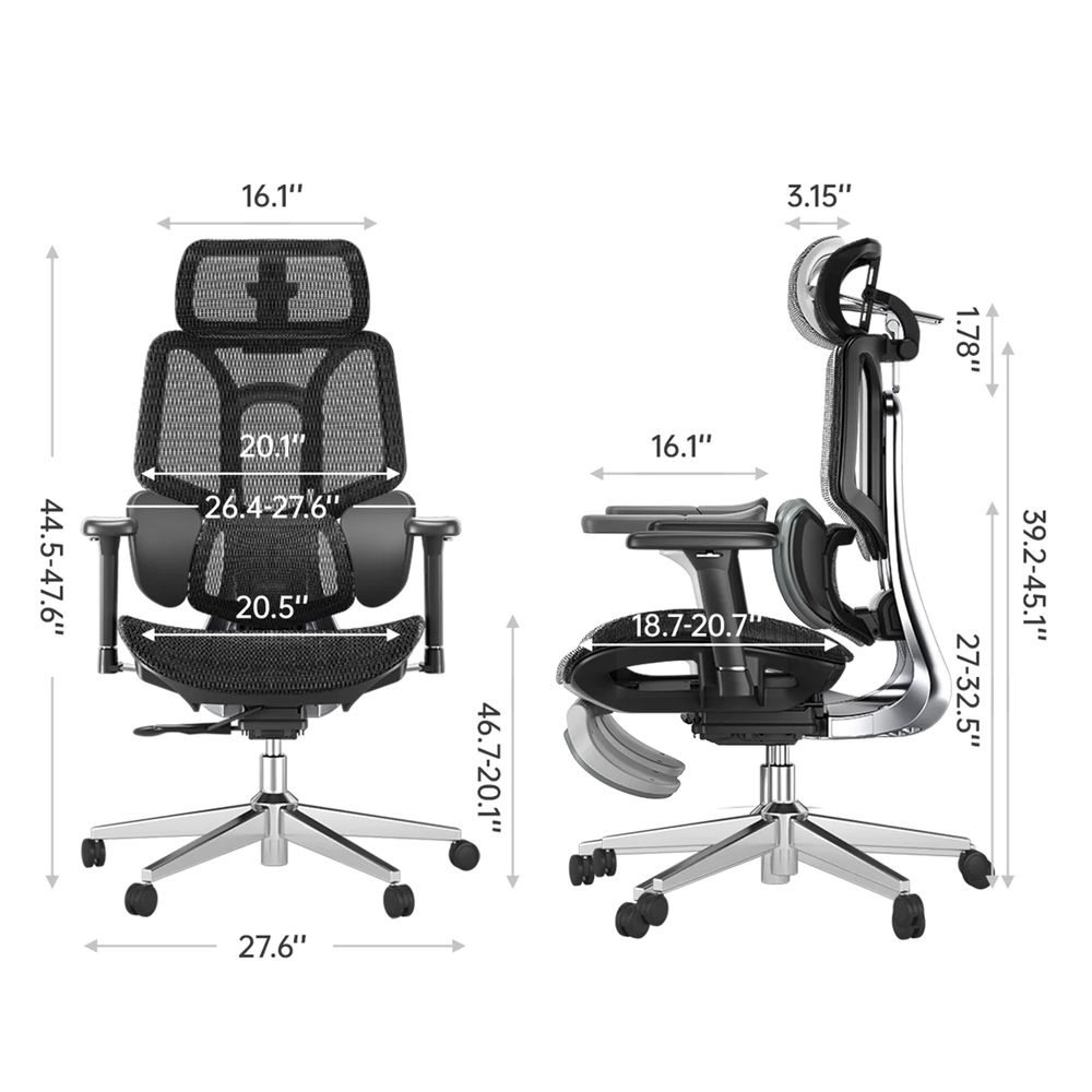 Ghế Công Thái Học Manson Hbada E3 Pro (Không Kê Chân - Black - Mới, Full box, Chính hãng)