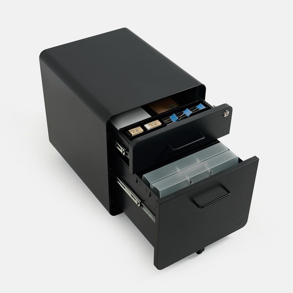 Hộc tủ tài liệu 2 ngăn The Leaf Plus (2 ngăn - Black - Mới, Full box, Chính hãng) (NDFC24LEAP11)
