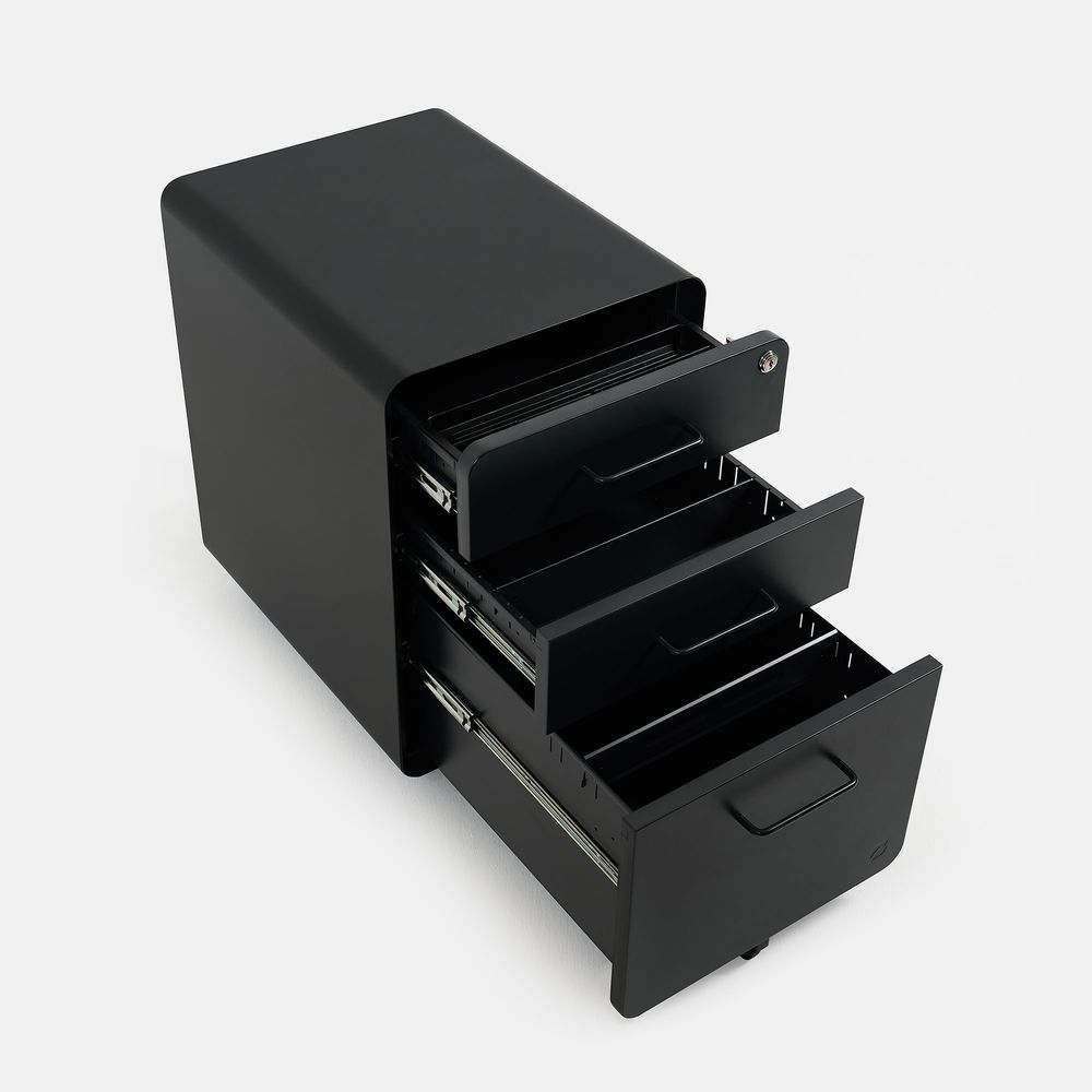 Hộc tủ tài liệu 3 ngăn The Leaf Plus (3 Ngăn - Black - Mới, Full box, Chính hãng) (NDFC24LEAP03)