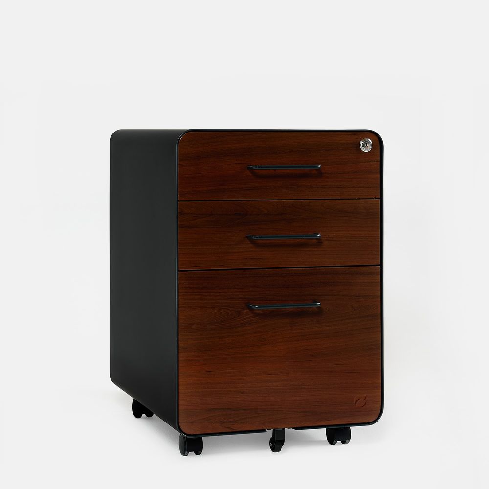 Hộc tủ tài liệu 3 ngăn The Leaf Plus (3 Ngăn - Walnut - Black - Mới, Full box, Chính hãng) (NDFC24LEAP01)