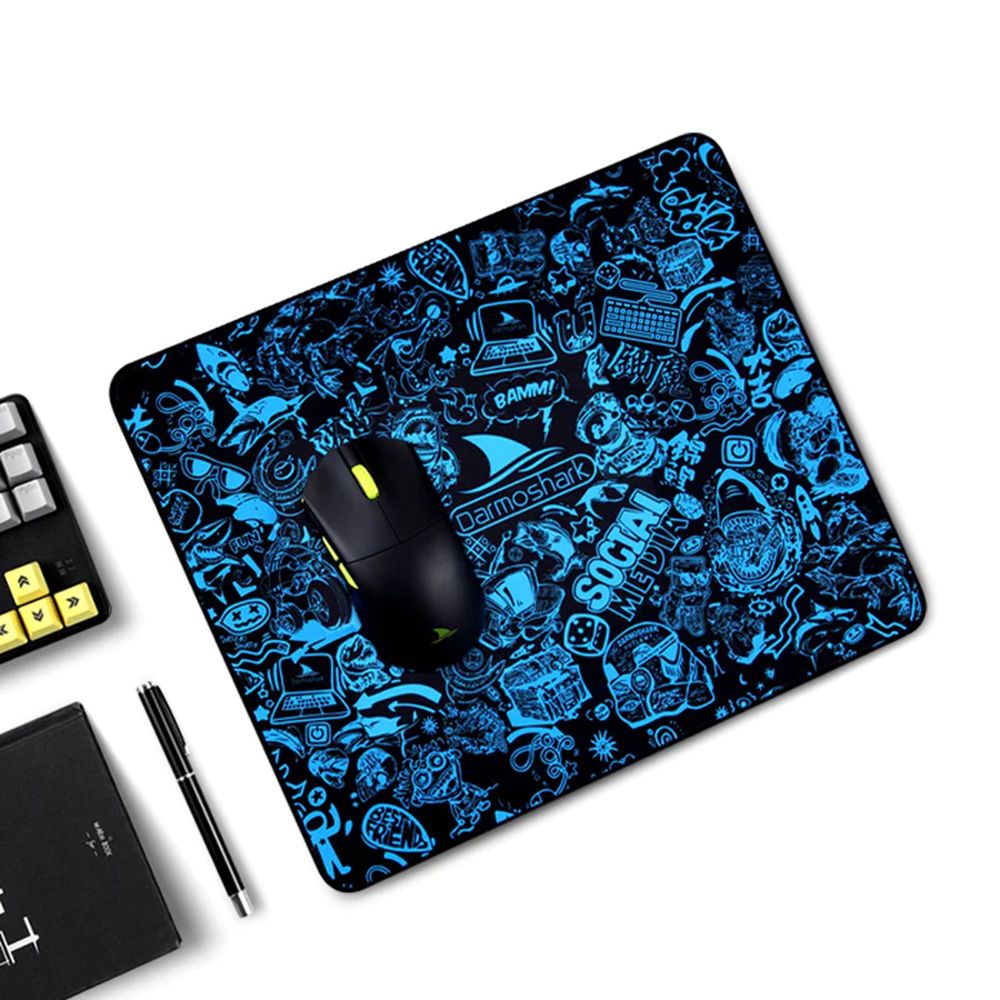 Bàn Di Chuột Darmoshark Mouse Pad (360x300x4mm - Black Cyan - Mới, Full box, Chính hãng)