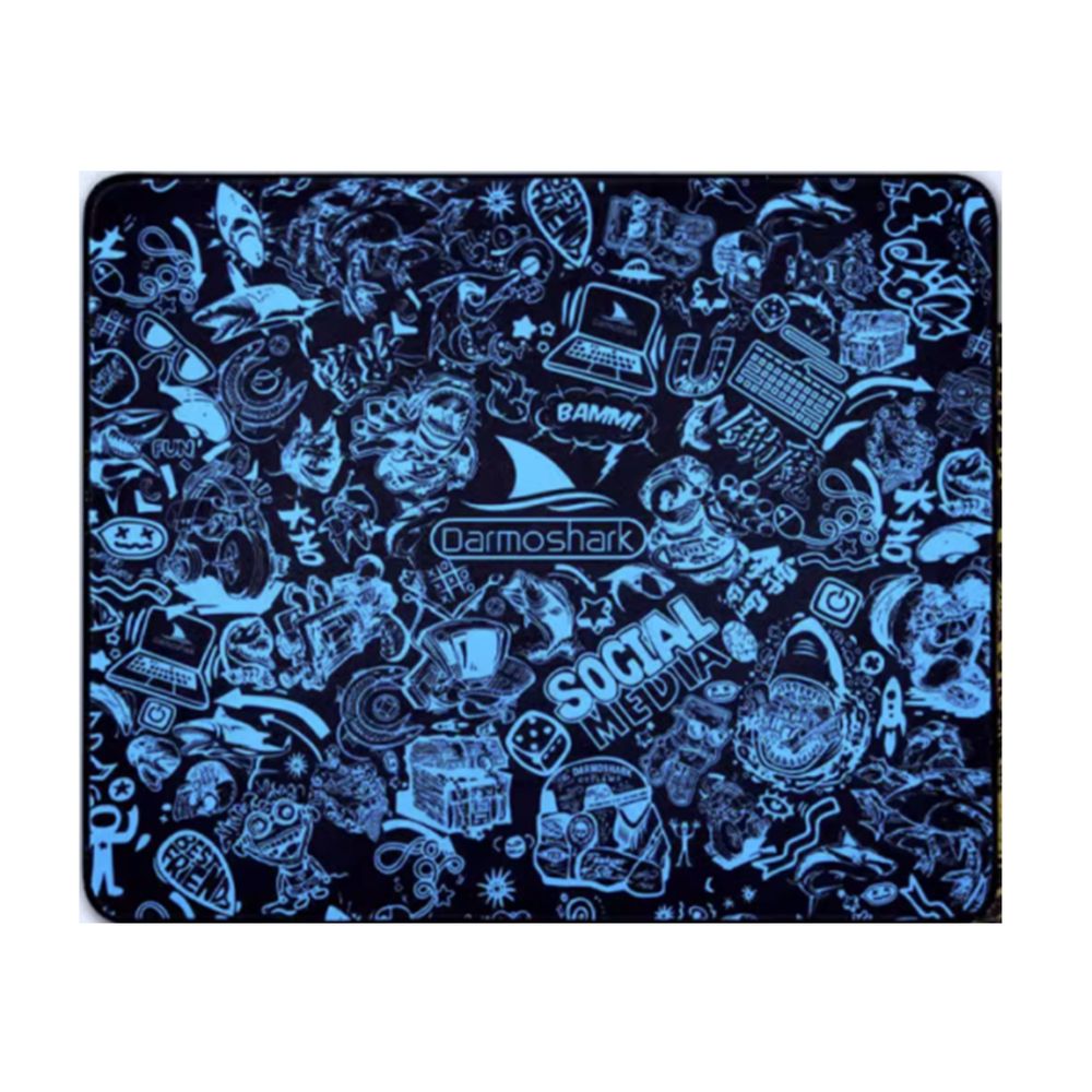 Bàn Di Chuột Darmoshark Mouse Pad (360x300x4mm - Black Cyan - Mới, Full box, Chính hãng)