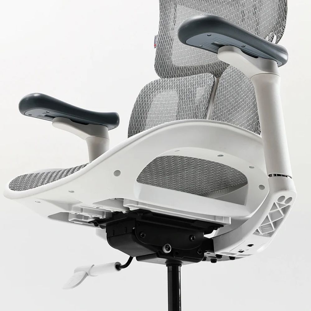 Ghế Công Thái Học Sihoo Doro S100 (Không kê chân - White - Grey - Mới, Full box, Chính hãng)