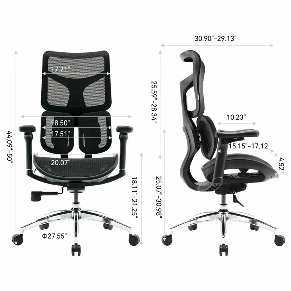 Ghế Công Thái Học Sihoo Doro S100 (Không kê chân - Black - Mới, Full box, Chính hãng)