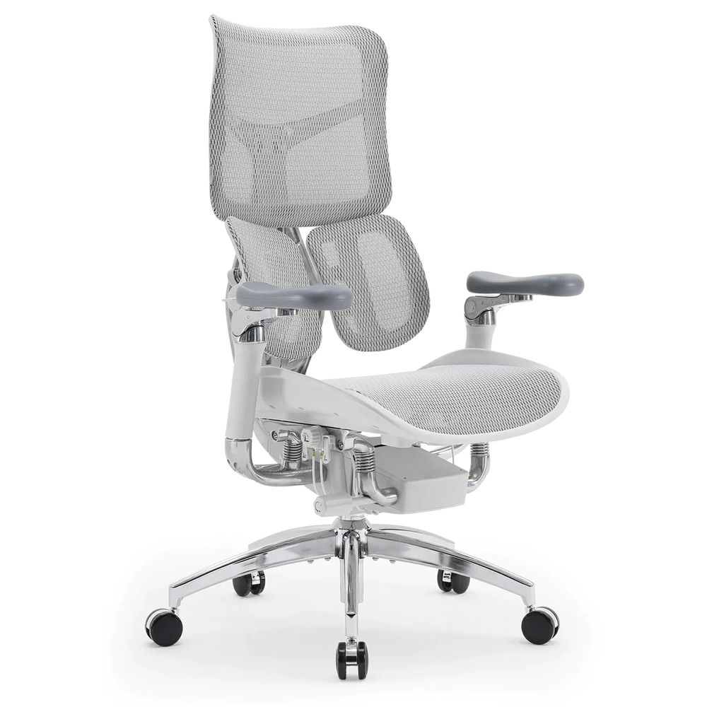 Ghế Công Thái Học Sihoo AU - Doro S300 (White - Grey - Mới, Full box, Chính hãng)