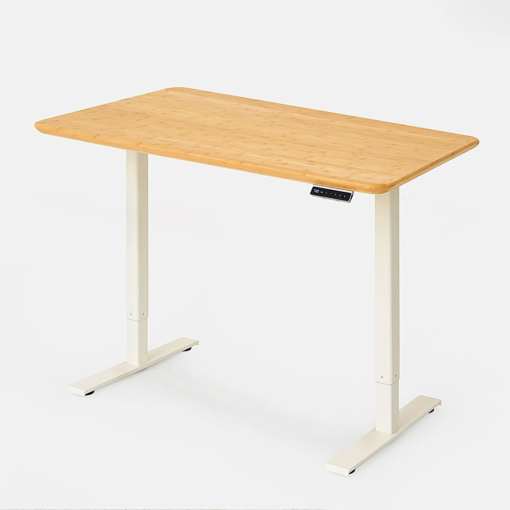 Bàn nâng hạ Bamboo - By NiceDesign (Mặt bàn 120x60x3.2cm - Khung trắng - Mới, Full box, Chính hãng) (NDSD24EDBA02)