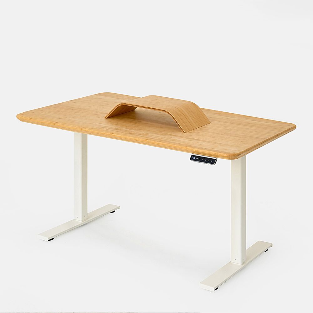 Bàn nâng hạ Bamboo - By NiceDesign (Mặt bàn 120x60x3.2cm - Khung trắng - Mới, Full box, Chính hãng) (NDSD24EDBA02)