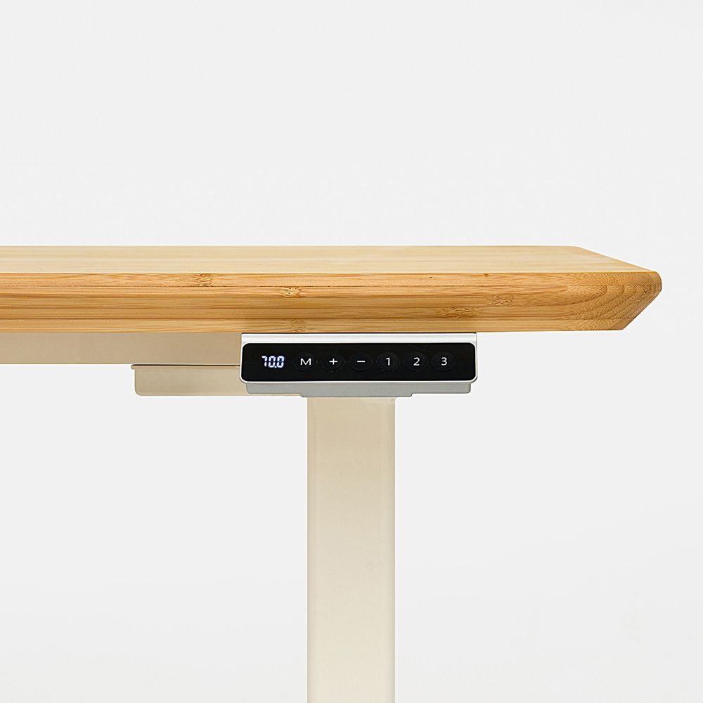 Bàn nâng hạ Bamboo - By NiceDesign (Mặt bàn 120x60x3.2cm - Khung trắng - Mới, Full box, Chính hãng) (NDSD24EDBA02)
