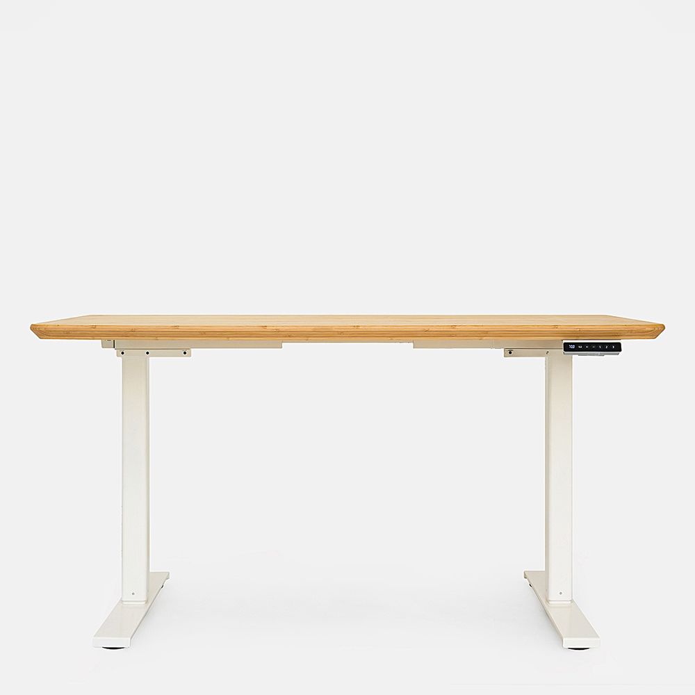 Bàn nâng hạ Bamboo - By NiceDesign (Mặt bàn 120x60x3.2cm - Khung trắng - Mới, Full box, Chính hãng) (NDSD24EDBA02)