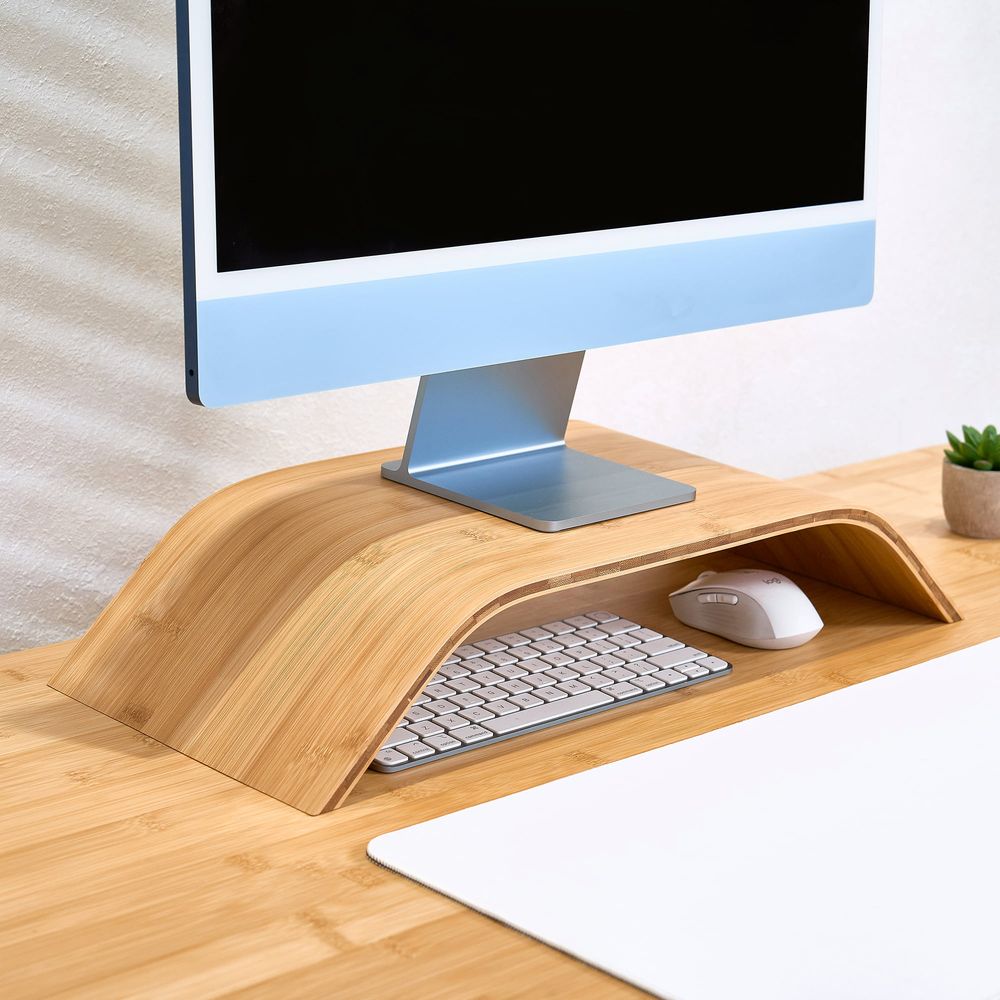 Kệ màn hình The Deti - By NiceDesign (Vàng gỗ tự nhiên - Mới, Full box, Chính hãng) (TheDeti01)