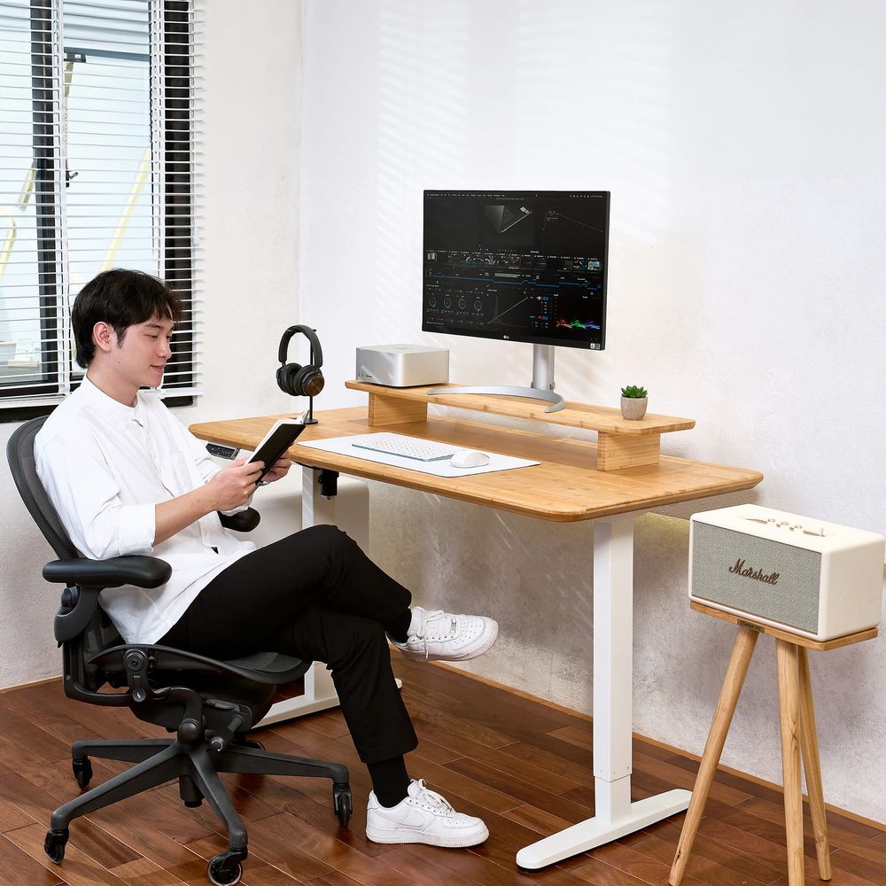 Kệ màn hình The Sil - By NiceDesign (Vàng gỗ tự nhiên - Mới, Full box, Chính hãng) (TheSil01)