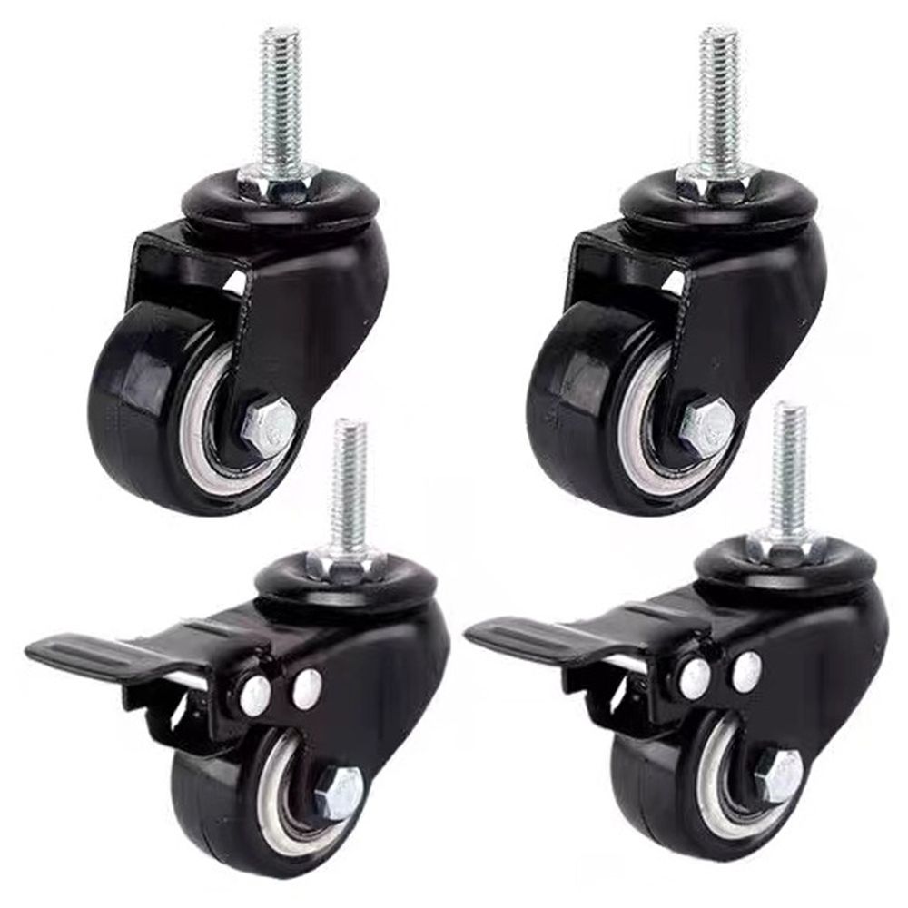 Bộ 4 bánh xe có khóa cho bàn nâng hạ (Black - Mới, Full box, Nhập khẩu) (WheelStandDesk)