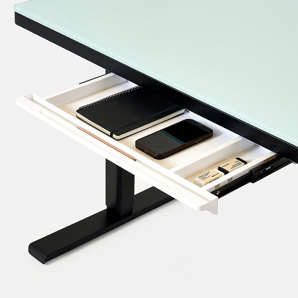 Bàn nâng hạ Peal - By NiceDesign (Black - Glass - Mới, Full box, Chính hãng) (NDSD24PEAL03)