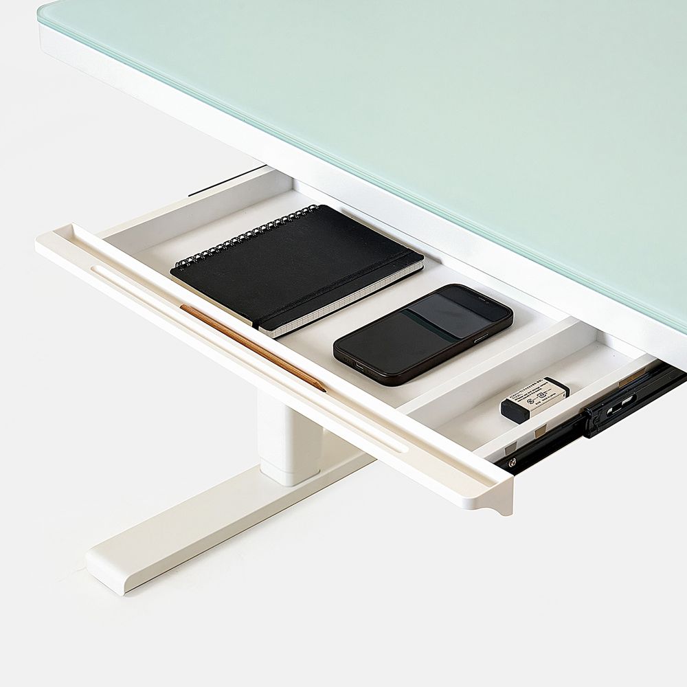 Bàn nâng hạ Peal - By NiceDesign (White - Glass - Mới, Full box, Chính hãng) (NDSD24PEAL02)