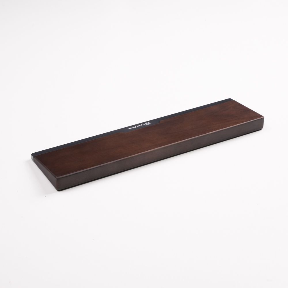Kê tay bàn phím HyperWork Hybrid - gỗ kết hợp nhôm CNC (36cm - phù hợp layput TKL - Walnut - Black - Mới, Full box, Chính hãng)