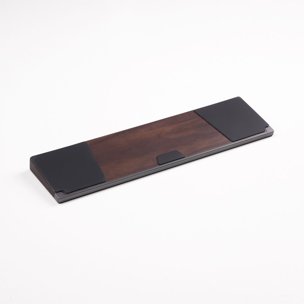 Kê tay bàn phím HyperWork Hybrid - gỗ kết hợp nhôm CNC (36cm - phù hợp layput TKL - Walnut - Black - Mới, Full box, Chính hãng)