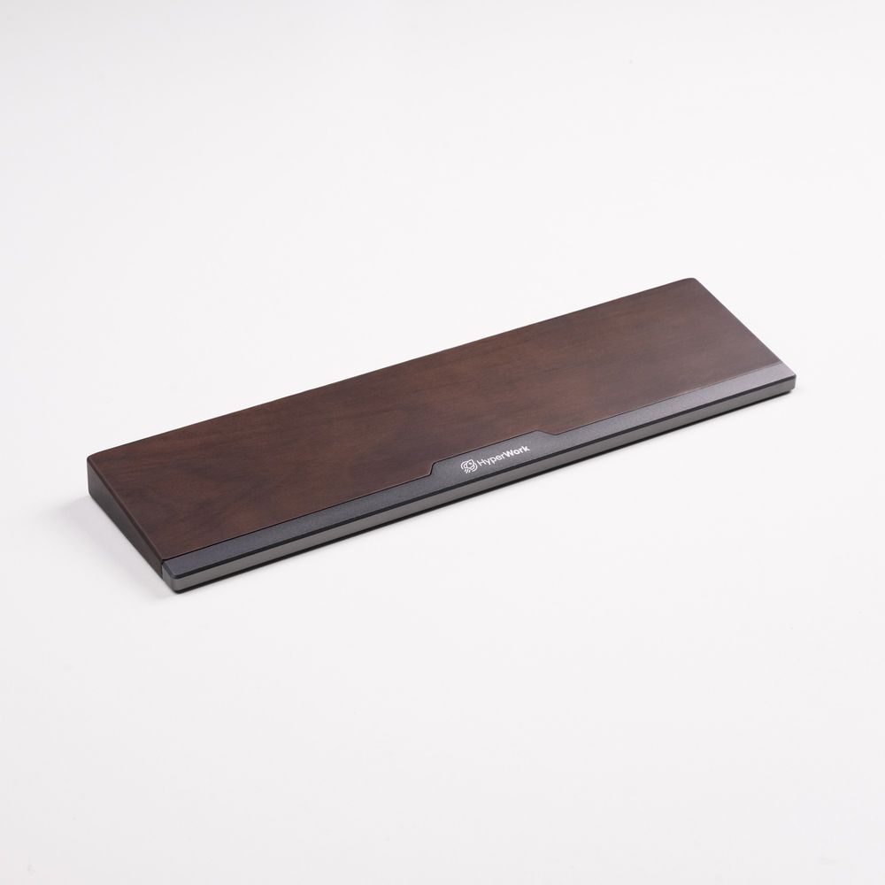 Kê tay bàn phím HyperWork Hybrid - gỗ kết hợp nhôm CNC (36cm - phù hợp layput TKL - Walnut - Black - Mới, Full box, Chính hãng)