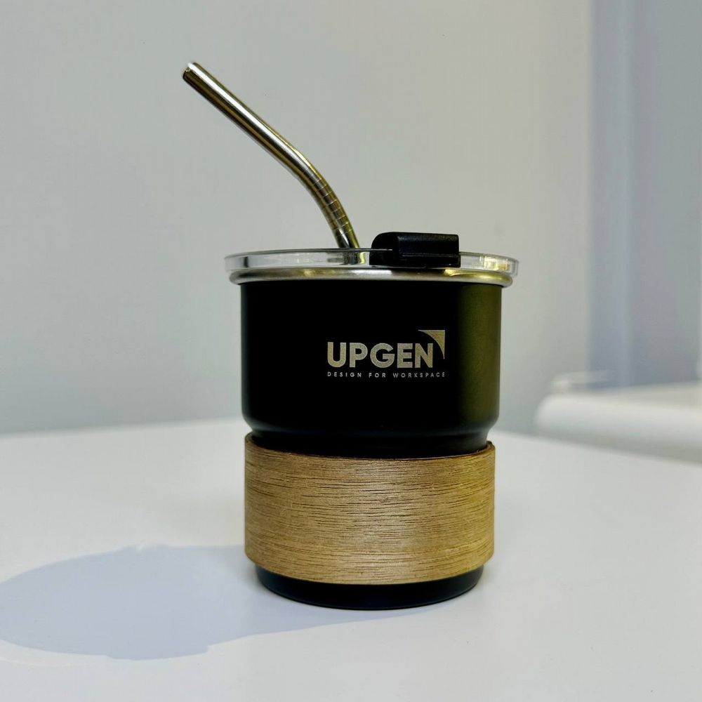 Cốc uống cafe Upgen CUP01 (Walnut - Black - Mới, Full box, Chính hãng)