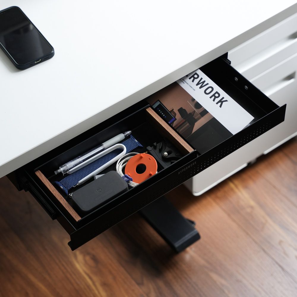 Ngăn kéo gắn bàn HyperWork Steel Drawer - DR01 (Black - Mới, Full box, Chính hãng)