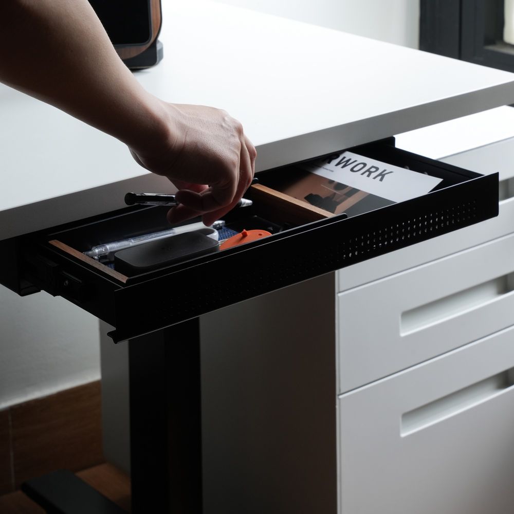 Ngăn kéo gắn bàn HyperWork Steel Drawer - DR01 (Black - Mới, Full box, Chính hãng)