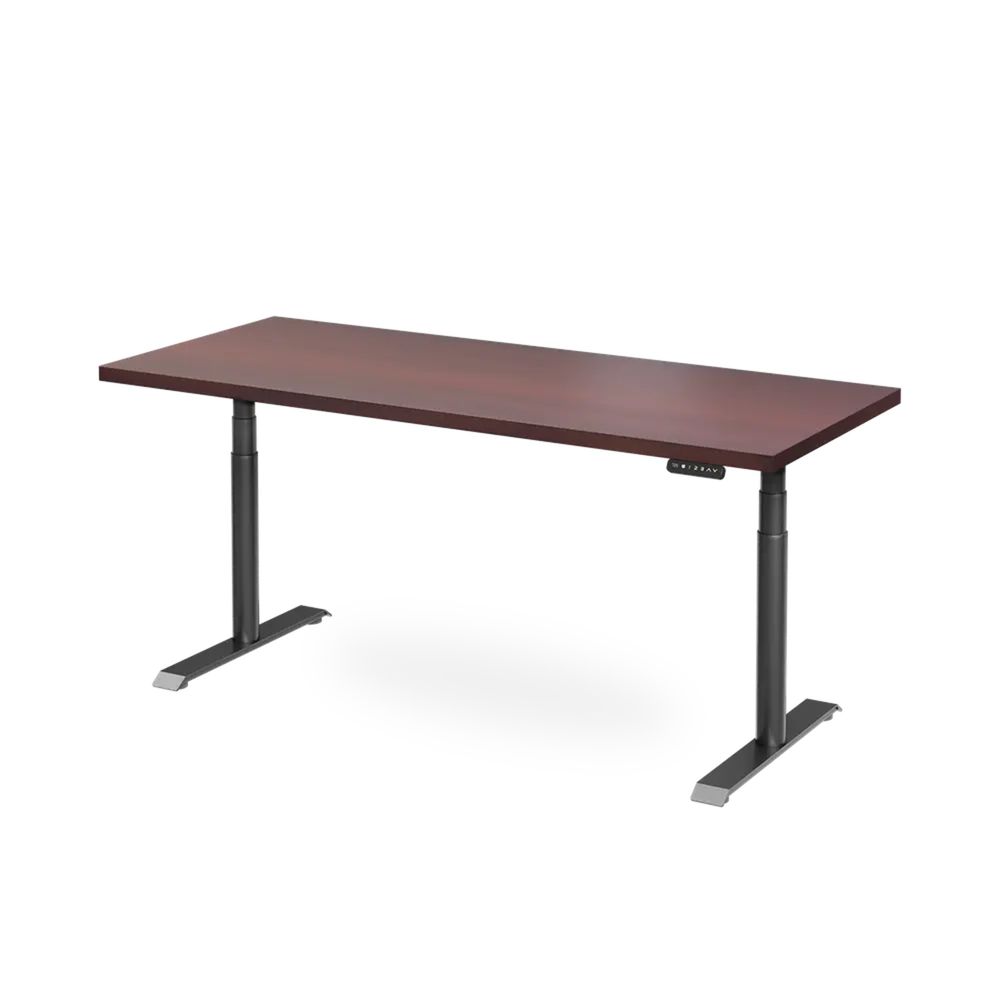 Bàn nâng hạ Cao Cấp FANSI - By NiceDesign (Cao Cấp) (Vân gỗ Óc Chó - 152.4x76.2x3.3cm - Khung tròn đen - Outlet, Chính hãng) (NDSD23FANS03)