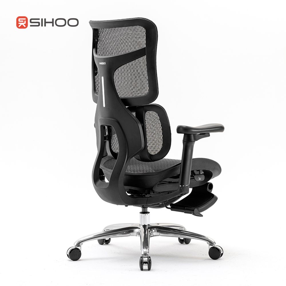 Ghế Công Thái Học Sihoo Doro S100 (Không kê chân - Black - Mới, Full box, Chính hãng)