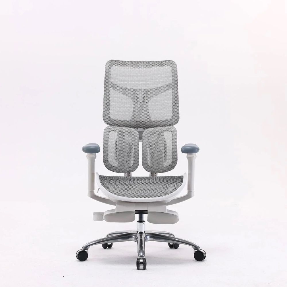 Ghế Công Thái Học Sihoo Doro S100 (Không kê chân - White - Grey - Mới, Full box, Chính hãng)
