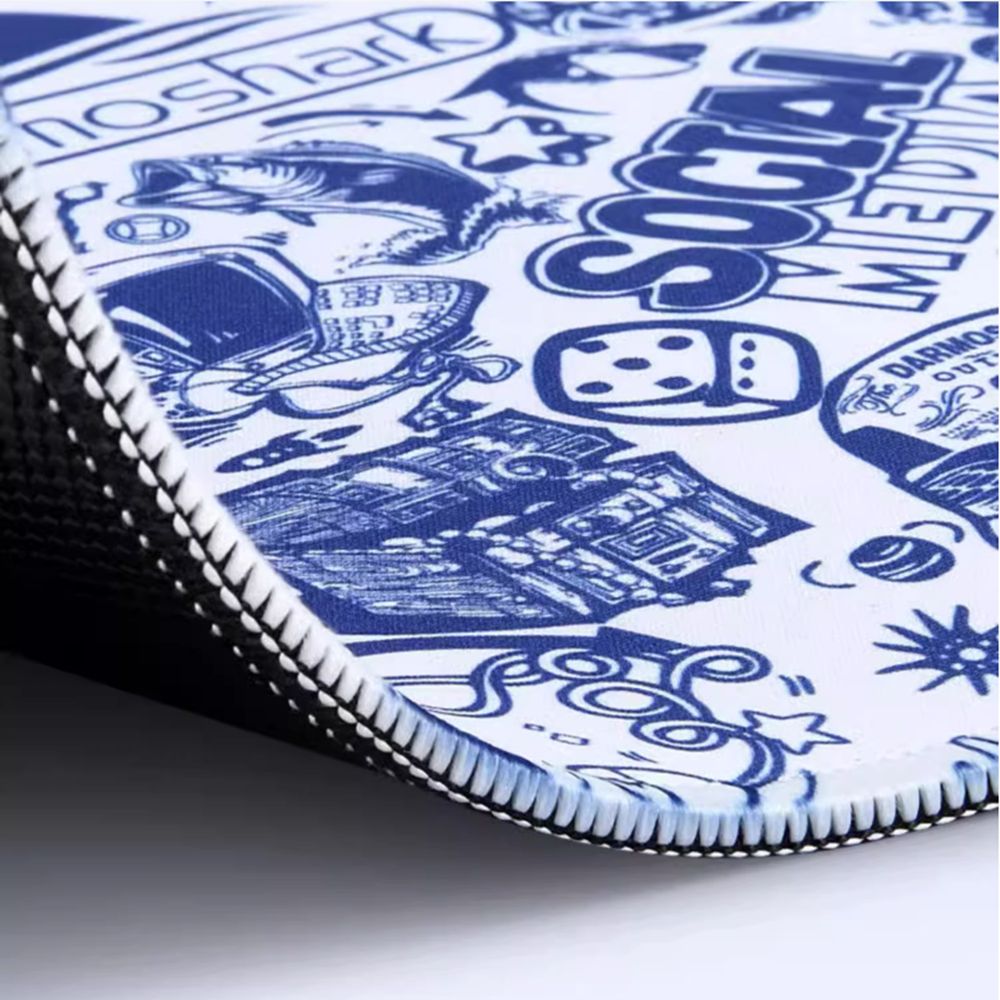 Bàn Di Chuột Darmoshark Mouse Pad (360x300x4mm - White - Ocean Blue - Mới, Full box, Chính hãng)