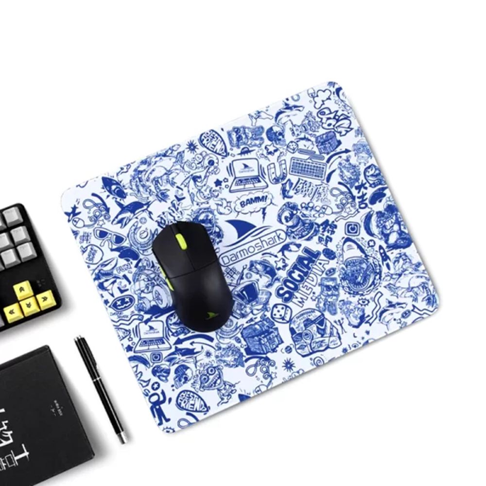 Bàn Di Chuột Darmoshark Mouse Pad (360x300x4mm - White - Ocean Blue - Mới, Full box, Chính hãng)