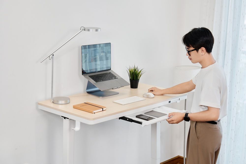 Bàn nâng hạ Peal - By NiceDesign (Oak - White - Mới, Full box, Chính hãng) (NDSD24PEAL01)