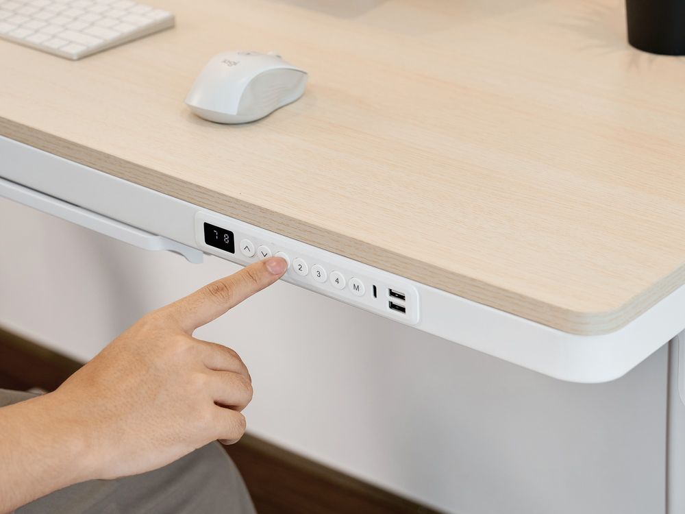 Bàn nâng hạ Peal - By NiceDesign (Oak - White - Mới, Full box, Chính hãng) (NDSD24PEAL01)