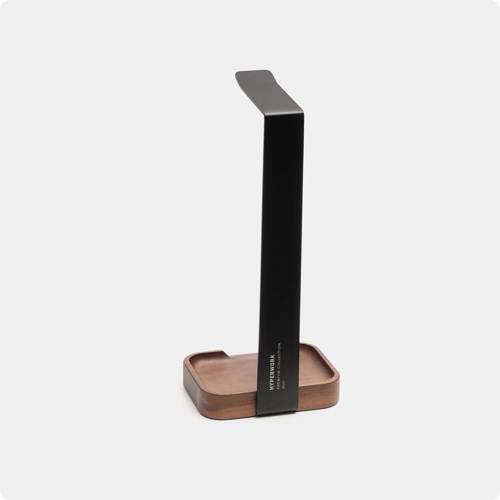 Giá đỡ tai nghe HyperWork HS01 (Walnut - Black - Mới, Full box, Chính hãng)