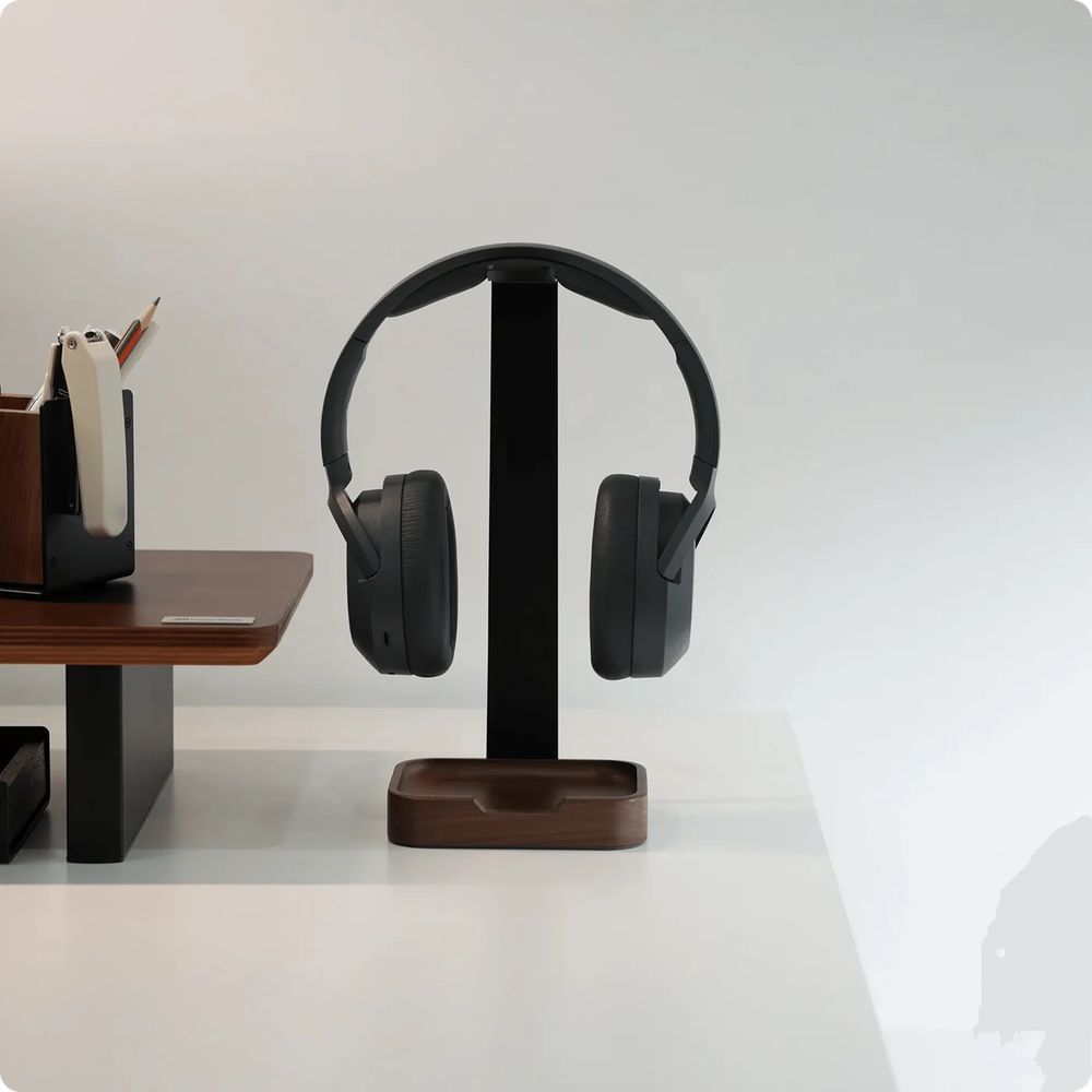 Giá đỡ tai nghe HyperWork HS01 (Walnut - Black - Mới, Full box, Chính hãng)