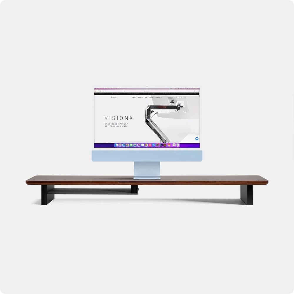 Kệ màn hình HyperWork DS01 (Walnut - Black - Mới, Full box, Chính hãng)