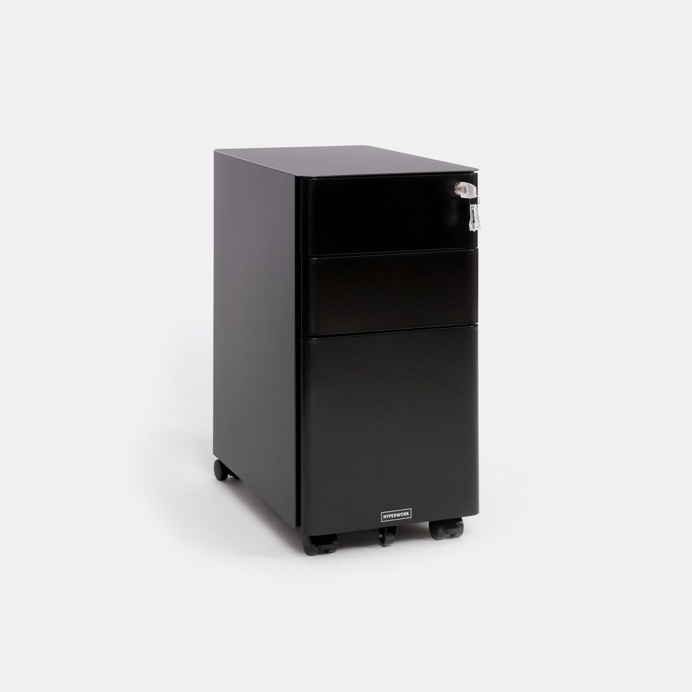 Hộc tủ tài liệu di động HyperWork Ivy Slim (Black - Mới, Full box, Chính hãng)