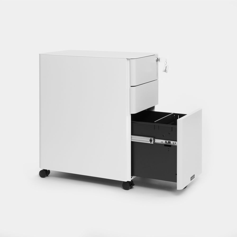 Hộc tủ tài liệu di động HyperWork Ivy Slim (White - Grey - Mới, Full box, Chính hãng)