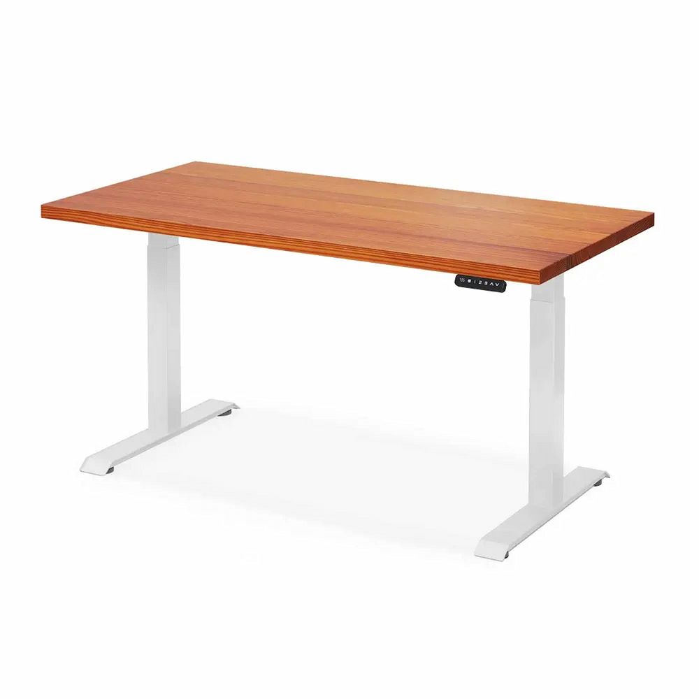 Bàn nâng hạ Cao Cấp FANSI - By NiceDesign (Cao Cấp) (Vân gỗ sáng - 152.4x76.2x3.3cm - Khung vuông trắng - Outlet, Chính hãng) (NDSD23FANS06)