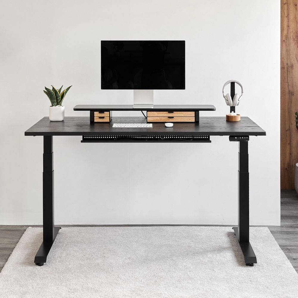 Mặt bàn gỗ tự nhiên Fusion - By NiceDesign (1800x750x25mm - Black ASH - Mới, Full box, Chính hãng) (NDTT25FUSI07)