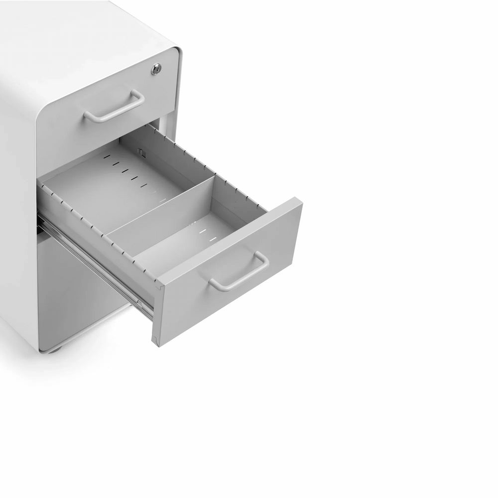 Hộc tủ tài liệu 3 ngăn The Leaf Slim (Slim - 3 Ngăn - White - Grey - Mới, Full box, Chính hãng) (NDFC25LEAS10)