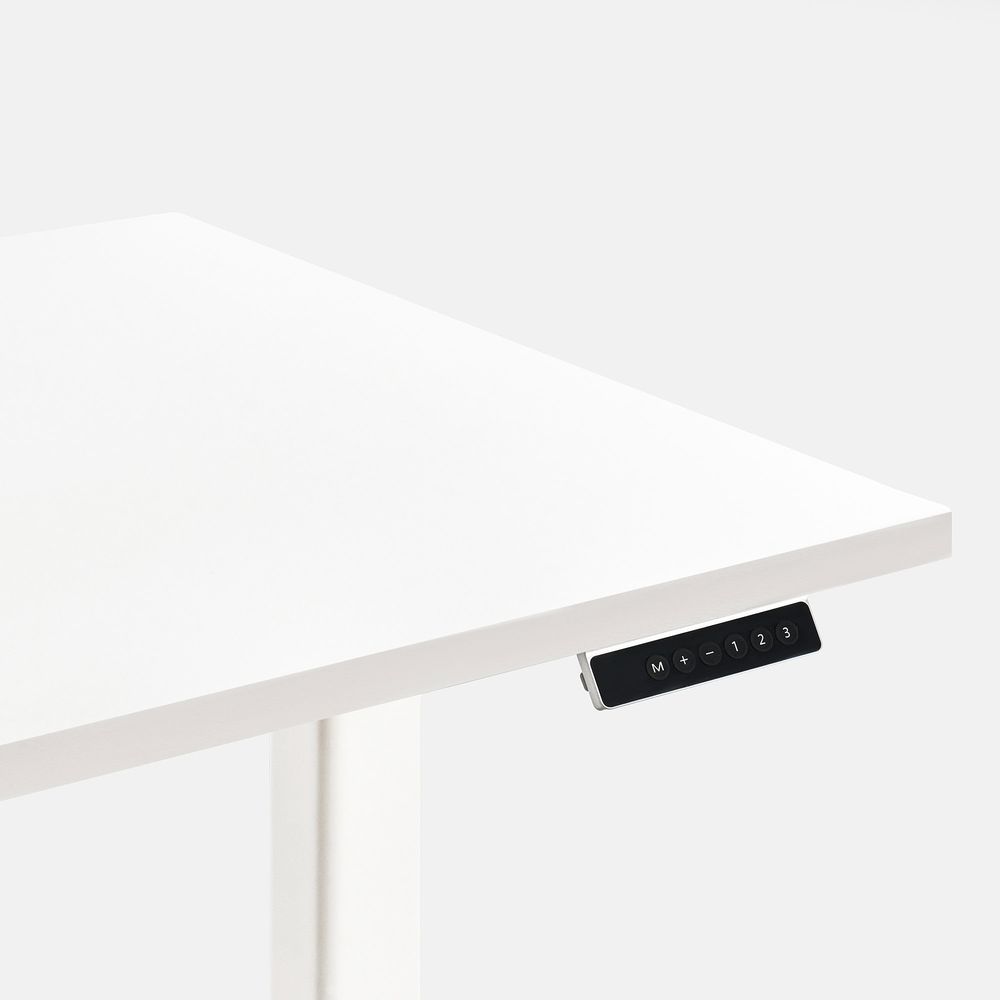 Bàn nâng hạ Pure Edge - By NiceDesign (120x60cm - Khung trắng - Mới, Full box, Chính hãng) (NDAF24PUED02)