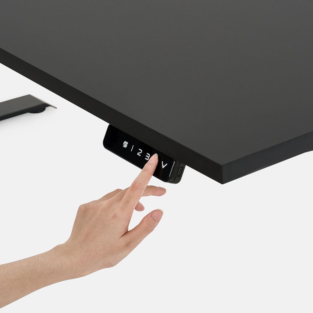 Bàn nâng hạ Pure Fansi - By NiceDesign (180x75cm - Khung vuông đen - Mới, Full box, Chính hãng) (NDSD25PUFA03)