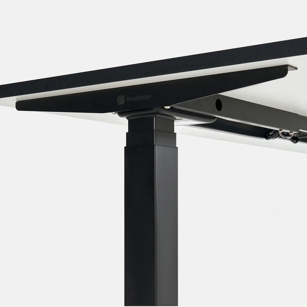 Bàn nâng hạ Pure Fansi - By NiceDesign (180x75cm - Khung vuông đen - Mới, Full box, Chính hãng) (NDSD25PUFA03)