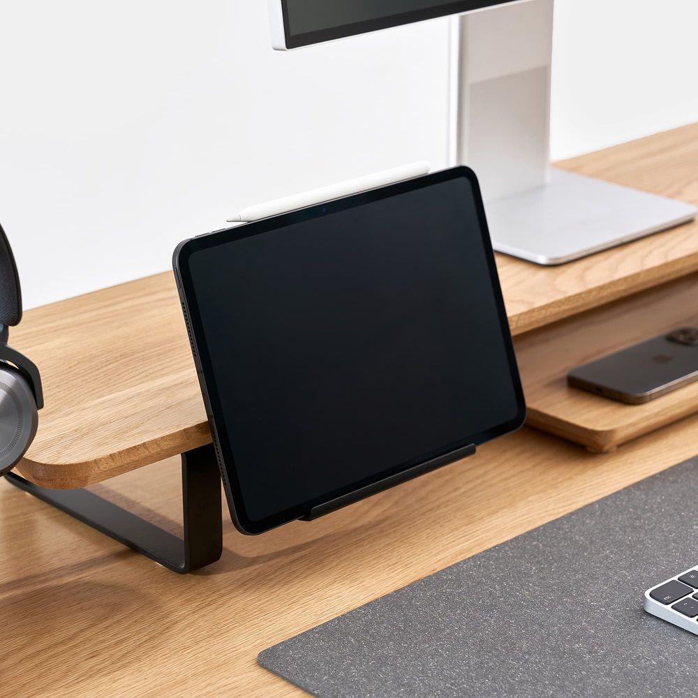 Giá đỡ Tablet gắn kệ màn hình - By NiceDesign (Trắng - Mới, Full box, Chính hãng) (NDST24TABH02)