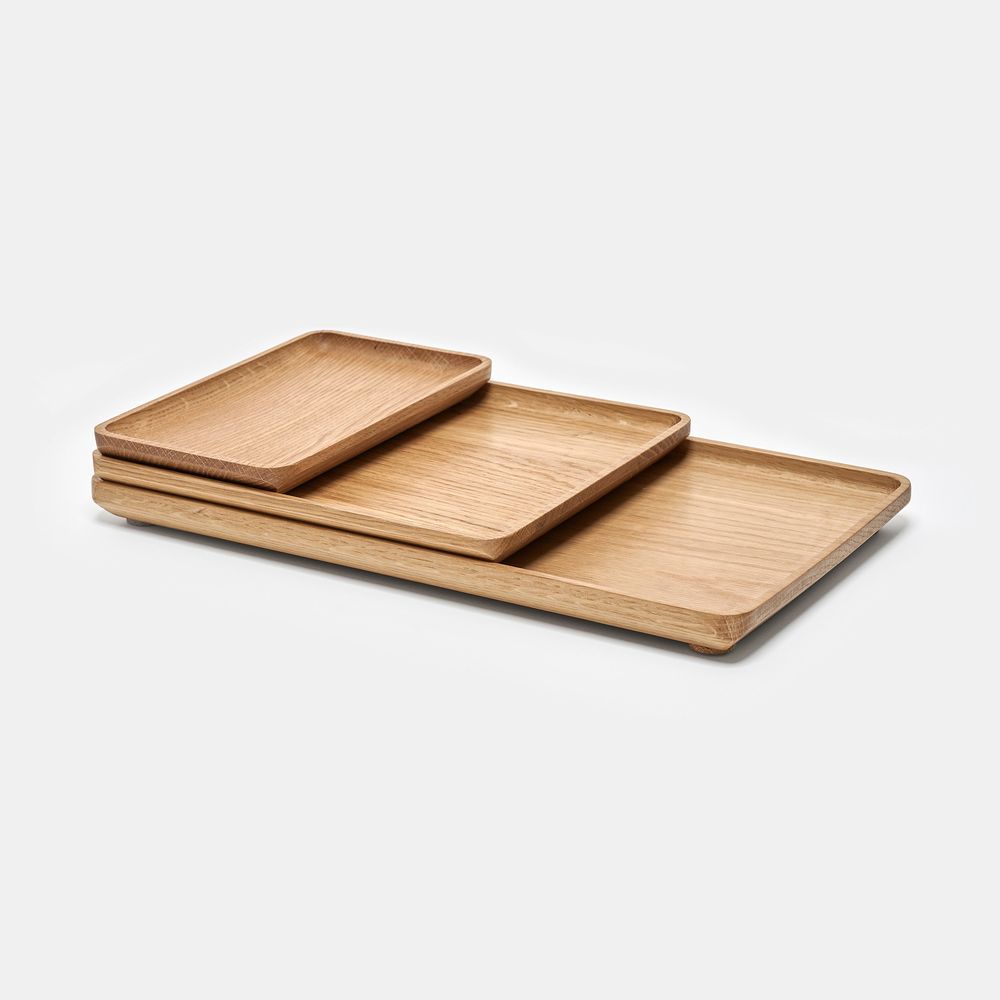 Khay để bàn PolyNeat (Vát) - By NiceDesign (36x20x2cm - Vàng gỗ tự nhiên - Mới, Full box, Chính hãng) (NDTR24PLNE01)
