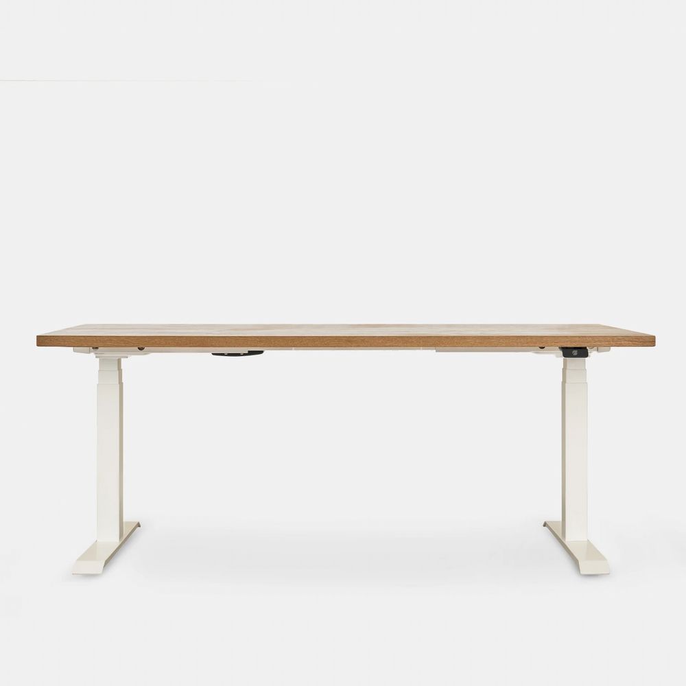 Bàn nâng hạ Noble Grande - By NiceDesign (Khung vuông trắng - Oak - White - Mới, Full box, Chính hãng) (NDSD24GRAN02)
