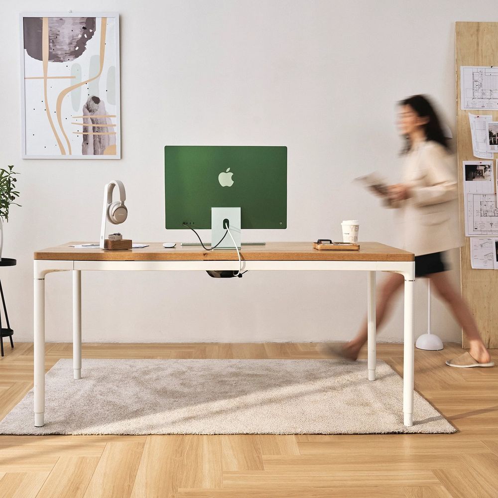 Bộ Bàn nâng hạ Elite - By NiceDesign (Oak - White - Mới, Full box, Chính hãng) (NDSD24ELIT01)